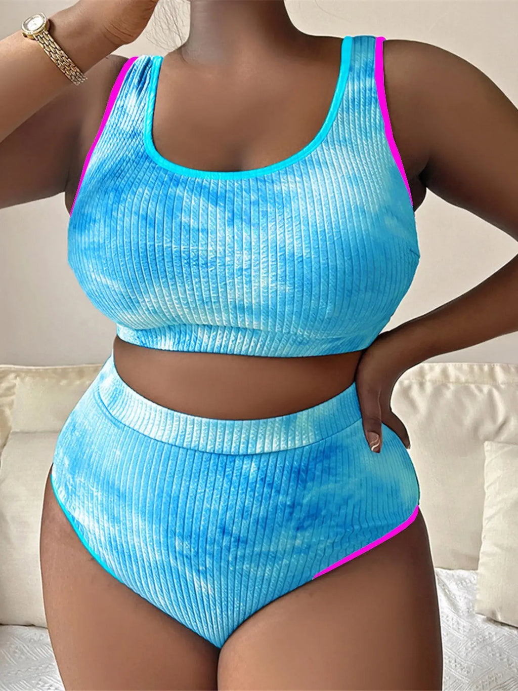 Poolside Gossip Two Piece Ribbed Plus Bikini