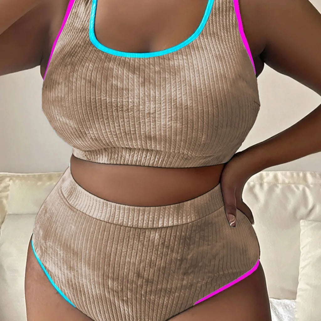 Poolside Gossip Two Piece Ribbed Plus Bikini